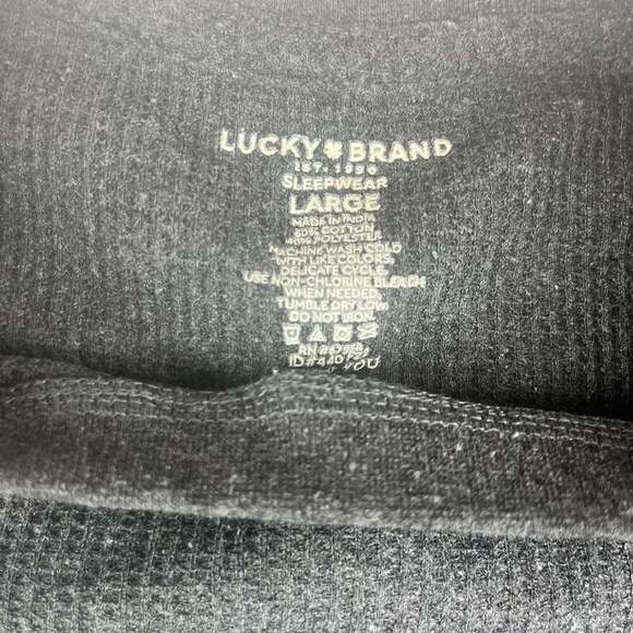 Lucky Brand Men's Large Gray Waffle Knit Long Sleeve Graphic Sleepwear Bear - Picture 3 of 9